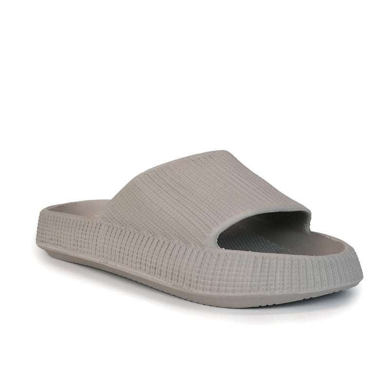 Hygear Men's GE-1004 Milky Grey Stylish & Comfortable Daily Use Slider/Slipper Size-8 - Image 4