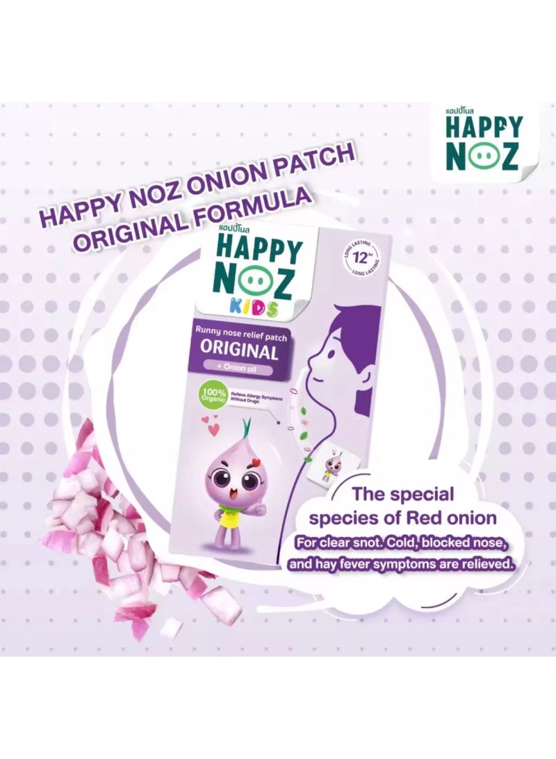 Happy Noz Organic Nasal Patch for Kids | Onion Oil + Lavender, Peppermint, Eucalyptus | Relieve Blocked Nose, Cold, Allergies (6 Patches) - Image 3