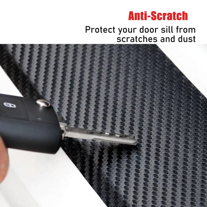artapek Door Entry Guard Sill Protector Compatible with 2016-2023 Tacoma Double Cab Accessories Threshold Protection 4x4 Off Road Decal Stickers Carbon Fiber Style Leather 4 Pack - Image 5