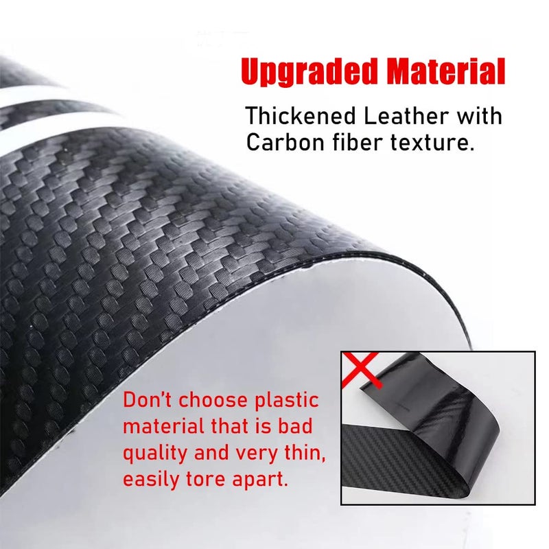 artapek Door Entry Guard Sill Protector Compatible with 2016-2023 Tacoma Double Cab Accessories Threshold Protection 4x4 Off Road Decal Stickers Carbon Fiber Style Leather 4 Pack - Image 3