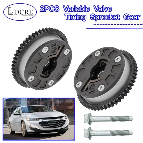 LDCRE 2PCS Variable Valve Timing Sprocket Gear Fit for 20162021 Chevy Malibu Cruze Equinox GMC Terrain Encore 14L 15L L4Intake Exhaust VVT Camshaft Phaser Sprocket Replace 916638 12643698 12655753 - Image 3