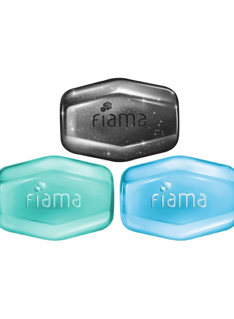 Fiama Men Gel Bar Active Celebration Pack with 3 unique gel bars, Charcoal and Grapefruit Gel Bar, Refreshing Pulse and Energising Sport for moisturised skin 125g soap (Pack of 2) - Image 4