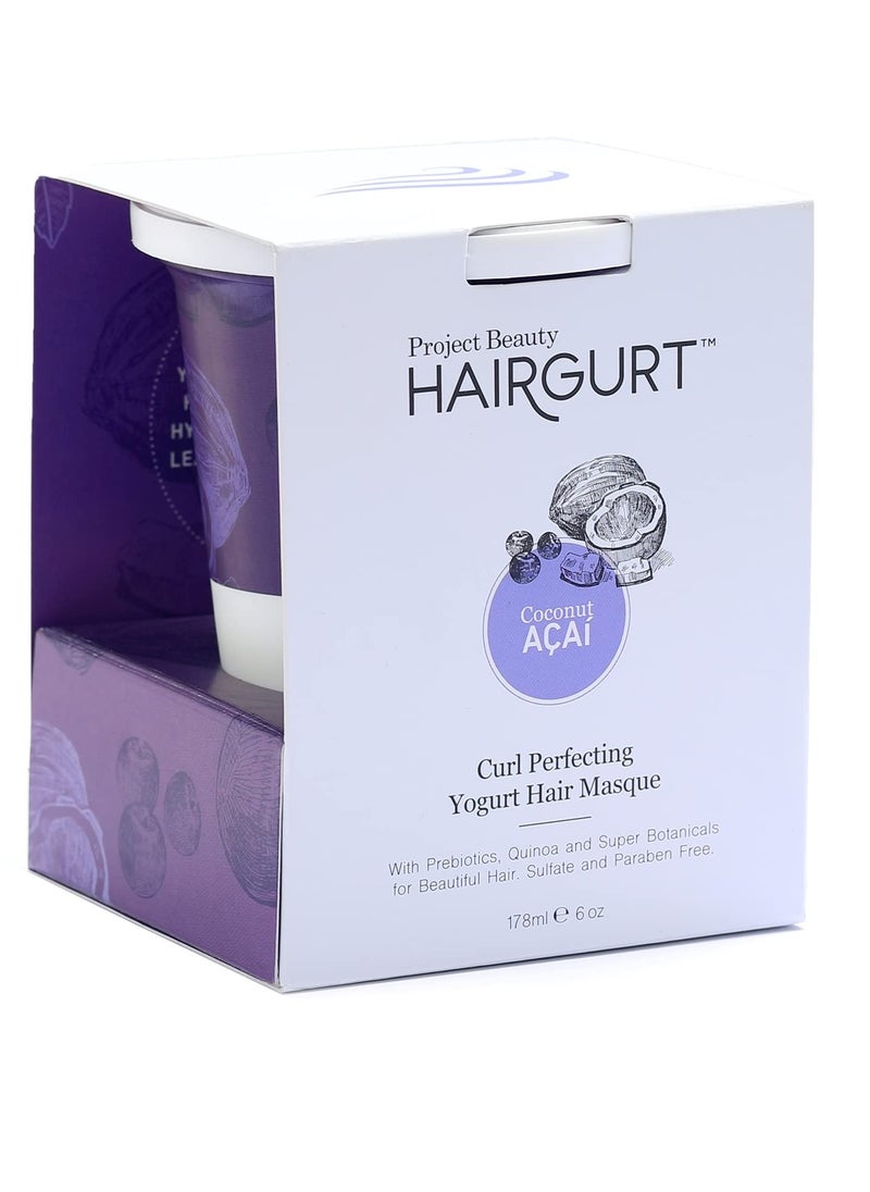 Hairgurt Curl Perfecting Yogurt Hair Mask - Coconut-Acai - Hair Mask for Wavy Hair Care - Nourishing Hair Treatment Masks- Ideal for Dry Hair - Promotes Bouncy, Shiny Curls - 6 oz  - Image 1