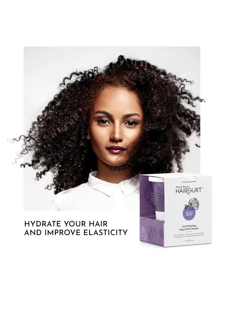 Hairgurt Curl Perfecting Yogurt Hair Mask - Coconut-Acai - Hair Mask for Wavy Hair Care - Nourishing Hair Treatment Masks- Ideal for Dry Hair - Promotes Bouncy, Shiny Curls - 6 oz  - Image 3
