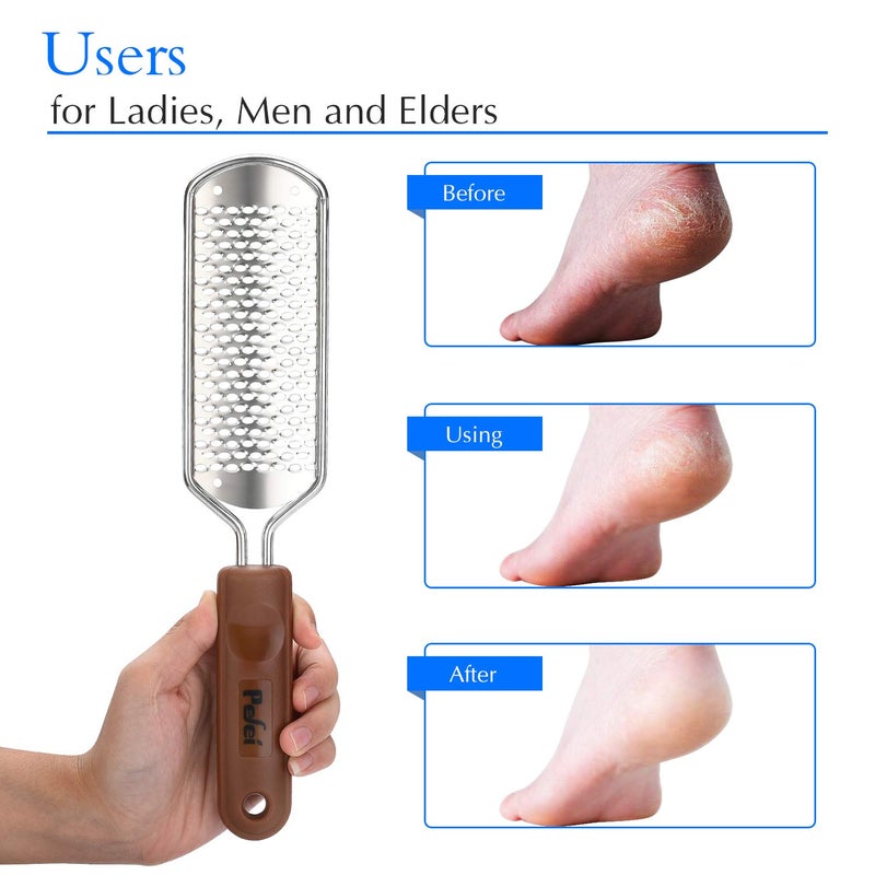 Pefei Professional Pedicure Foot File, Colossal Stainless Steel Detachable Foot Scrubber, Hard Skin Removers Pedicure Rasp for Wet and Dry Feet - Image 4