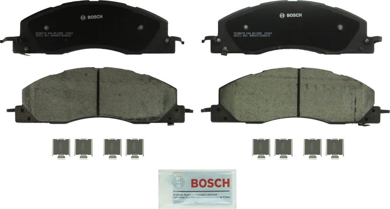 BOSCH BC1399 QuietCast Premium Ceramic Disc Brake Pad Set - Compatible with Dodge Ram 2500, Ram 3500 - Front - Image 1