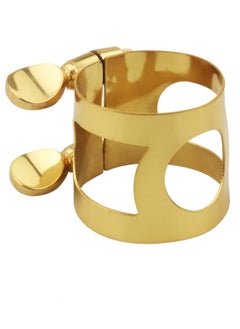 KASTWAVE Sax Ligature Alto Saxophone Mouthpiece Ligature Fastener - Gold Plated Brass  - Image 1