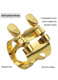 KASTWAVE Sax Ligature Alto Saxophone Mouthpiece Ligature Fastener - Gold Plated Brass  - Image 3