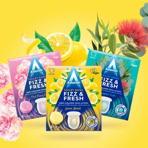 Astonish Foaming Lemon Splash Fizz & Fresh Bathroom Toilet Bowl Cleaner - Deep Cleaning Limescale, Calcium & Rust Stain Remover- No Spray Bottle Needed, Removes Hard to Reach Stains, 8 Tablets - Image 4