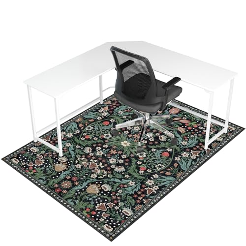 Lreedy Office Chair Mat for Hardwood Floor Tile Floor48X 60 Heavy Duty Desk Chair Mat for Hard Floors Under Desk Rug for Rolling Computer ChairAnti SlipLow Pile Carpet Floor ProtectorGreen Grass - Image 1