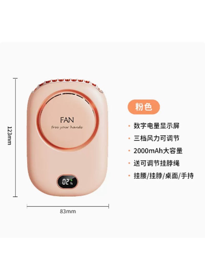 Neck Hanging Small Fan Portable Portable Mini Electric Fan Hanging Waist Bladeless Usb Handheld Desktop Student Dormitory