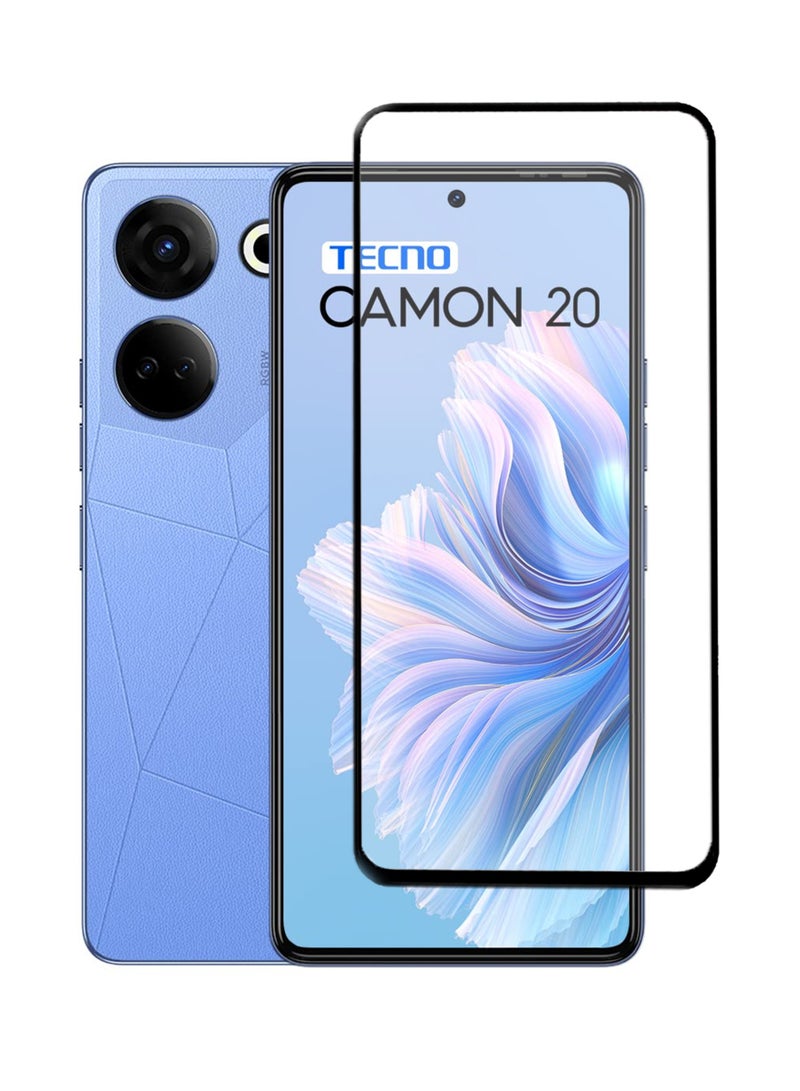 Tecno Camon 20 Screen Protector – Premium Edge to Edge Tempered Glass Protector, High Transparency, Delicate Touch, Anti-Explosion, Smooth Arc Edges, Easy Installation - Image 1