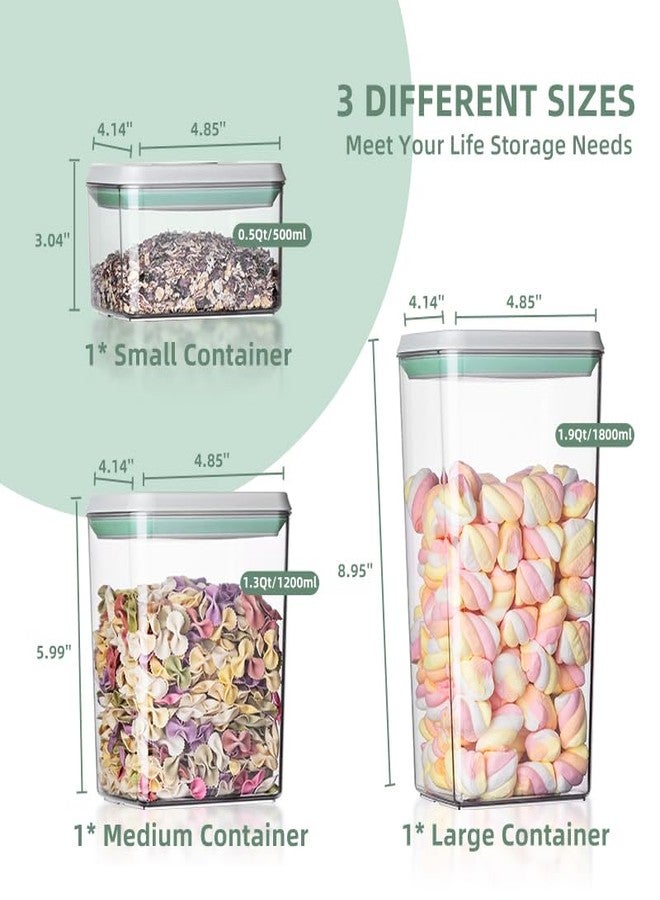 Ankou Food Storage Containers with Lids Airtight- 3Pcs BPA-Free Kitchen and Pantry Organization Pop Containers, Leakproof Stackable Kitchen Storage Containers for Cereal, Flour, Sugar (0.5, 1.2, 1.8 QT) - Image 5