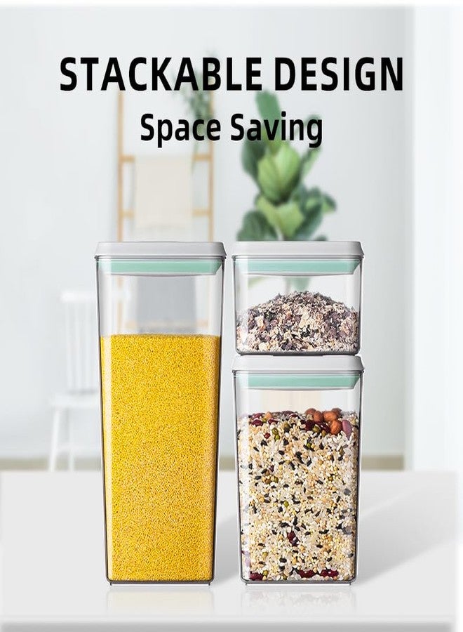 Ankou Food Storage Containers with Lids Airtight- 3Pcs BPA-Free Kitchen and Pantry Organization Pop Containers, Leakproof Stackable Kitchen Storage Containers for Cereal, Flour, Sugar (0.5, 1.2, 1.8 QT) - Image 4