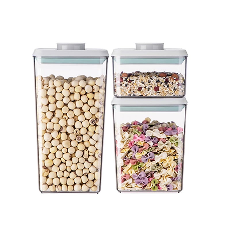 Ankou Food Storage Containers with Lids Airtight- 3Pcs BPA-Free Kitchen and Pantry Organization Pop Containers, Leakproof Stackable Kitchen Storage Containers for Cereal, Flour, Sugar (0.5, 1.2, 1.8 QT) - Image 1