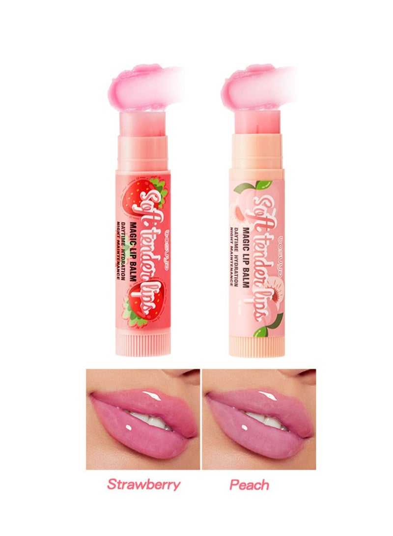BOSUYA Lip Plumpers 2 Sets of Thermochromic Lip Balm + Pearlescent Lip Gloss,Ultra-Hydrating & Soothing Formula with Multi-Vitamins, High-Shine Non-Sticky Finish Lip Balm - Image 3