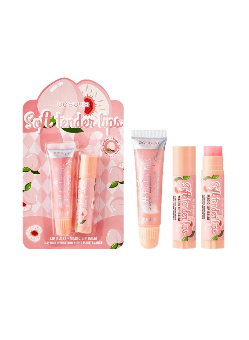 BOSUYA Lip Plumpers 2 Sets of Thermochromic Lip Balm + Pearlescent Lip Gloss,Ultra-Hydrating & Soothing Formula with Multi-Vitamins, High-Shine Non-Sticky Finish Lip Balm - Image 4