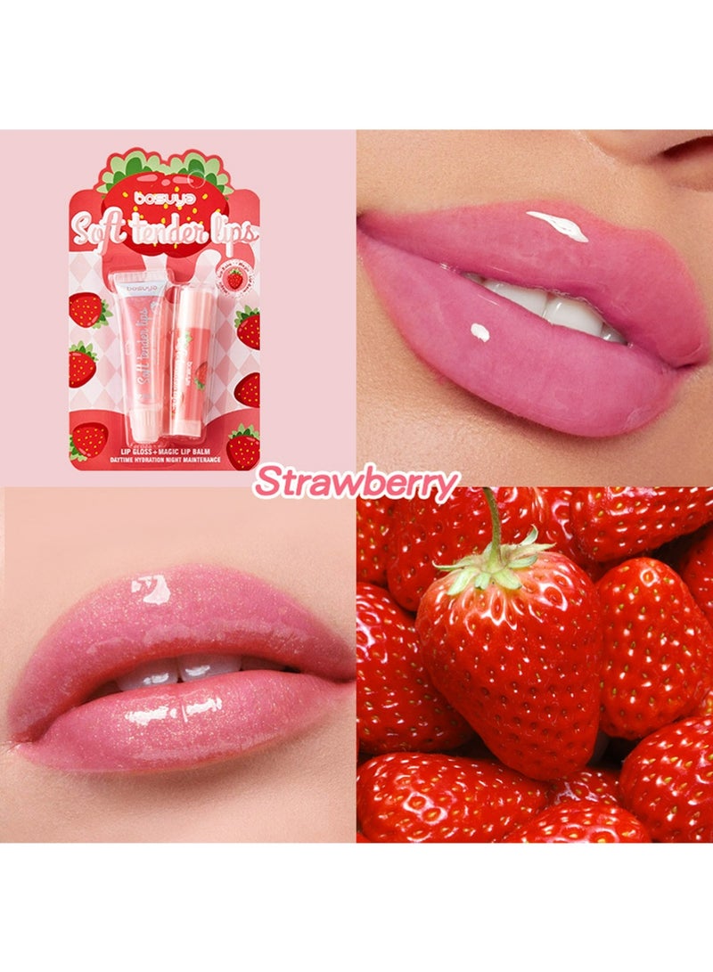 BOSUYA Lip Plumpers 2 Sets of Thermochromic Lip Balm + Pearlescent Lip Gloss,Ultra-Hydrating & Soothing Formula with Multi-Vitamins, High-Shine Non-Sticky Finish Lip Balm - Image 5