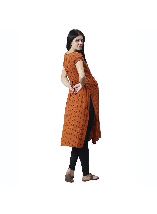 CEE 18 Women's Cotton Rayon A-Line Maternity Feeding Kurti with Zippers