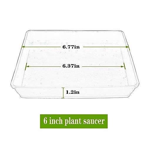 LWALRS 5 Pack Square Plant Saucer, Plastic Plant Water Dray Tray 6 Inch, Heavy Plant Trays for Pots, Planters for for Pots Base Indoors and Outdoors Plants.(6 inch, Terracotta - Image 2