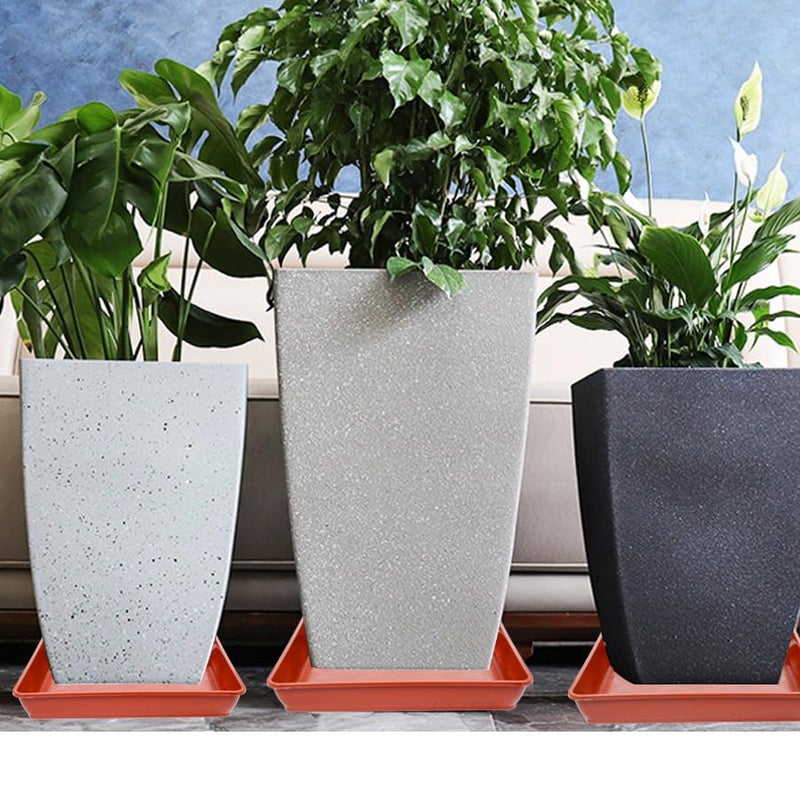 LWALRS 5 Pack Square Plant Saucer, Plastic Plant Water Dray Tray 6 Inch, Heavy Plant Trays for Pots, Planters for for Pots Base Indoors and Outdoors Plants.(6 inch, Terracotta - Image 5