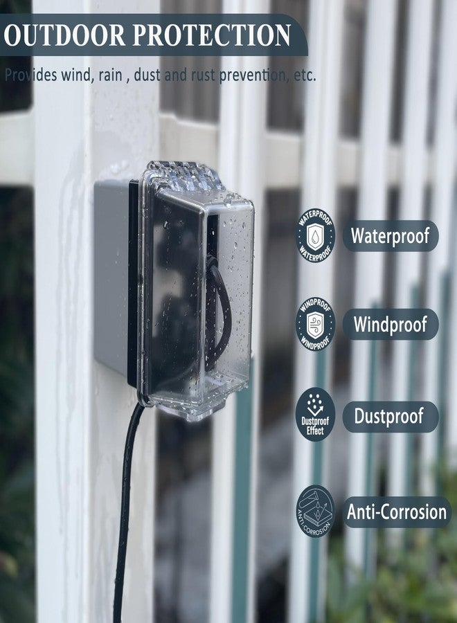 PILISPARK Universal Weatherproof Electrical Outlet Cover with Lock, Baby Proof Outlet Lock Box, Fits Most 2.6 "H x 2.56 "W or Smaller Plugs, Clear Outlet Waterproof Cover Box Fit for Outdoor In-Use - Image 2