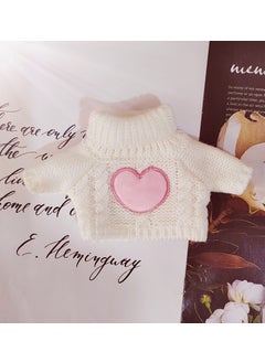 Generic 20cm Doll Cotton Knit Sweater Handmade Love Heart Outfit Small Turtleneck Love Sweater 