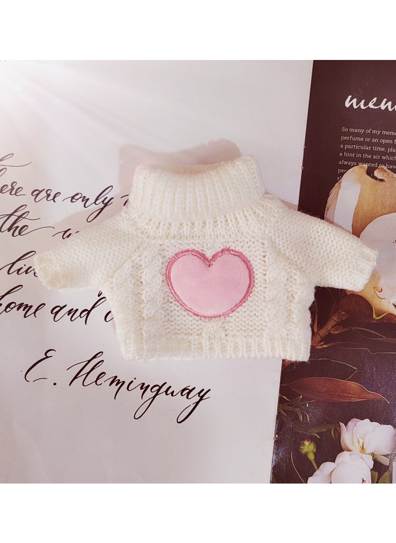 Generic - 20cm Doll Cotton Knit Sweater Handmade Love Heart Outfit Small Turtleneck Love Sweater - Image 1