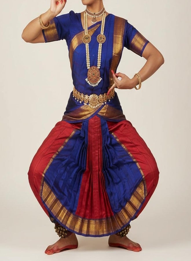 MOONPLUS Gold Plated Bharatanatyam and Kuchipudi Classical Dance Haram Jewellery | Long Necklace | Back Side of Chain Adustable Knot Rope | Traditional Attigai for Women and Girls - Image 2