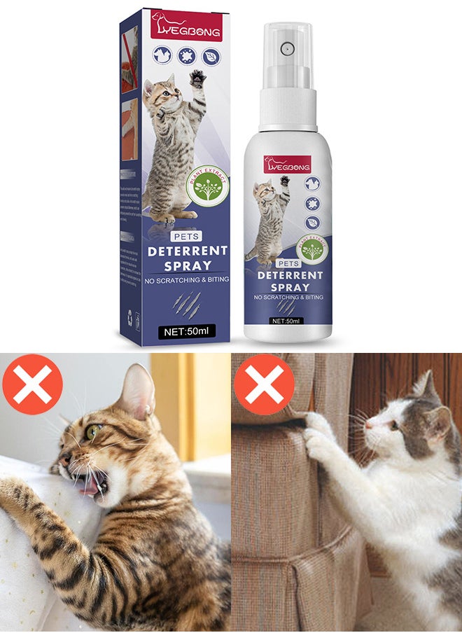YEGBONG - Cat Deterrent Spray Cat Repellent Spray Behaviour Training Prevent Cat and Dog from Scratching and Biting Furniture Sofa Curtain Bedding - Image 1