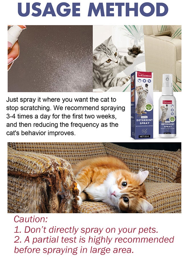 YEGBONG - Cat Deterrent Spray Cat Repellent Spray Behaviour Training Prevent Cat and Dog from Scratching and Biting Furniture Sofa Curtain Bedding - Image 1