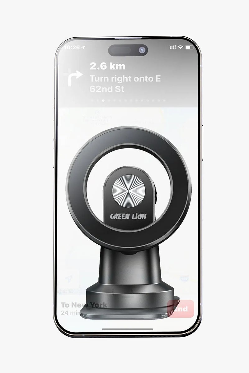 GREEN LION MagSafe Rotatable Phone Holder GX-42 with Powerful Magnets & Dual-Axis Adjustment / Universal Compatibility / Base 3M Hydraulic Adhesive / Strong 3M Adhesive - Black - Image 5