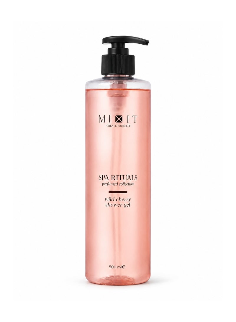 MIXIT Spa Rituals Wild Cherry Perfumed Shower Gel, Nourishing Body Wash with Cherry & Almond, 500ml - Image 1