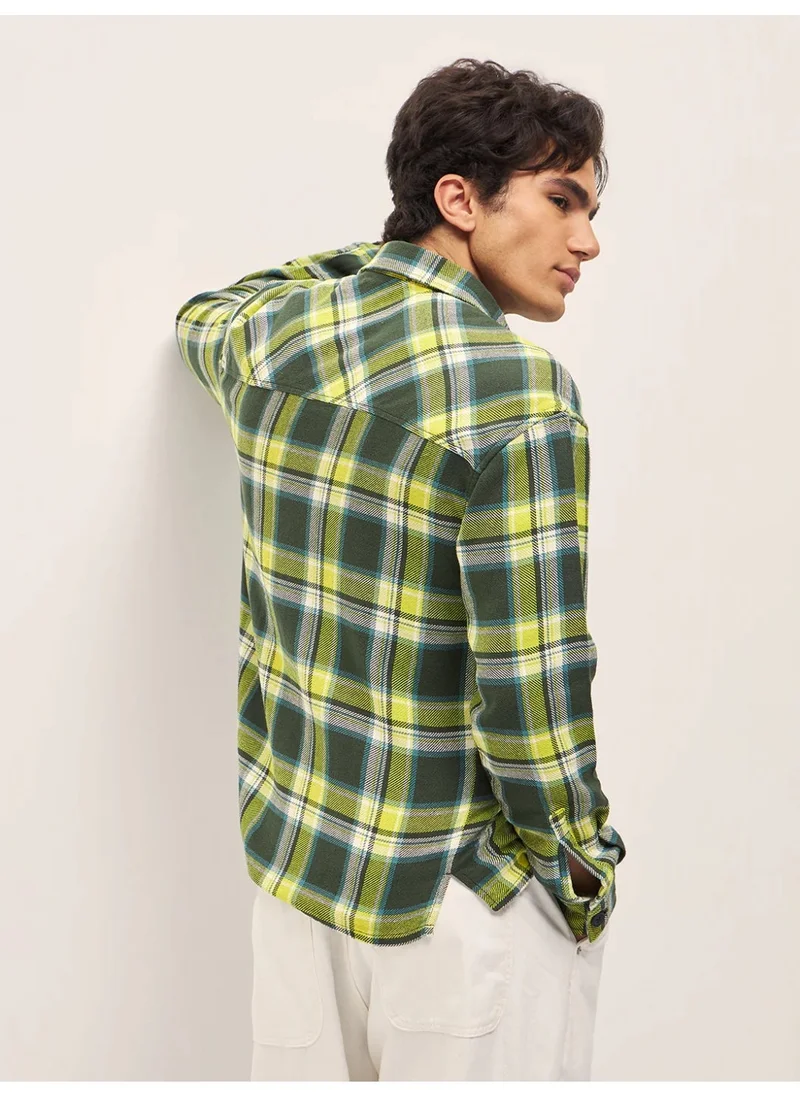 THE BEAR HOUSE Shacket for Men | Long Sleeve, Casual Button-Down | Soft, Breathable Fabric for Work, Everyday, & All-Season Wear in Stylish Design