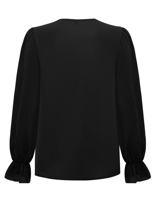 Take Two Take Two Embroidered V Neck Long Sleeves Top