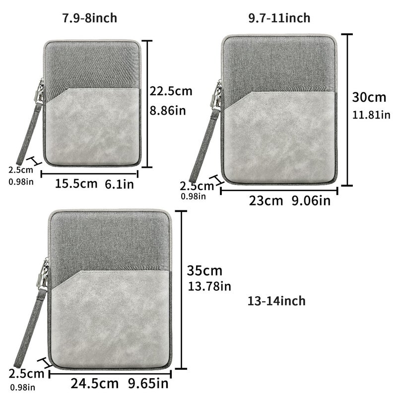 Moca 9-11 Inch Tablet Sleeve Carrying Case for iPad 10th / 11th Gen 10.9 2022, iPad Pro 11 inch, iPad Air 6/5/4 10.9, iPad 10.2, Galaxy Tab A9 Plus/ A8 10.5/Tab S8/ S9 11", with Pocket - Image 5