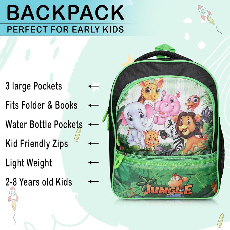 Stylbase Cartoon Printed School Bag for Boys and Girls | Waterproof Backpack Bag for Travelling Sports | Kids Bag Ideal for UKG Nursery 1st Class | School Bags for 5 7 Years 15 Inches Multicolor - Image 5