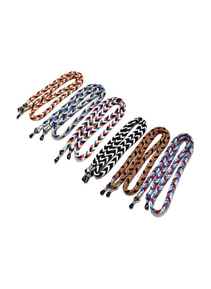 Oasisgalore - 6PCS Adjustable Cotton Eyeglass Straps, Non-Slip Multi-Color Retainers - Image 1