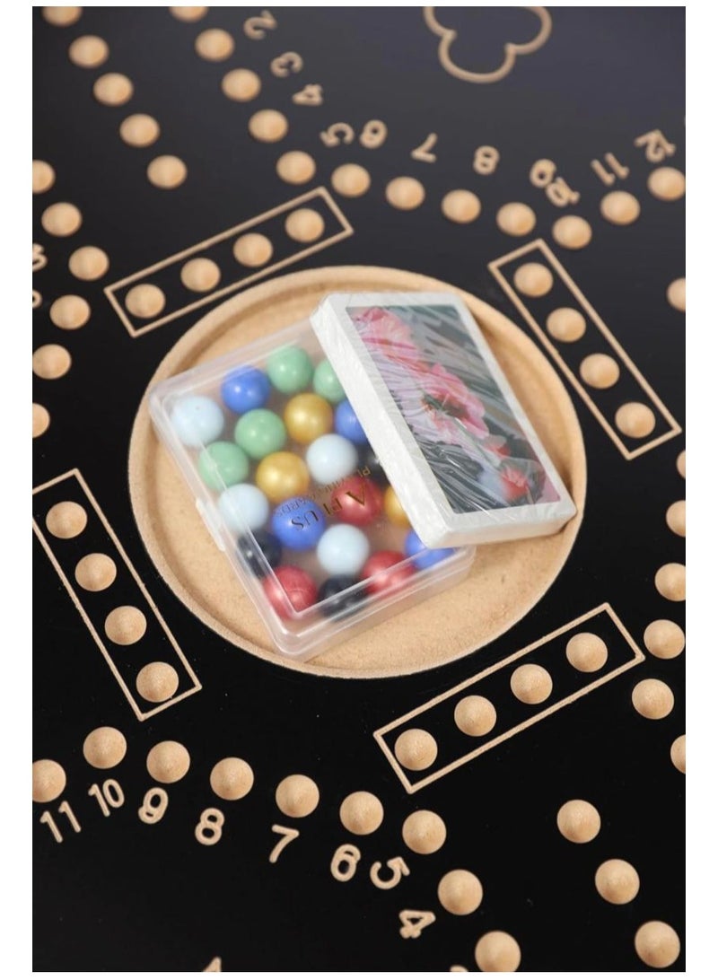 Jackaroo Durable And Sturdy Royal  Board And Card Game Set With 16 Marbles 45X45cm - Image 3