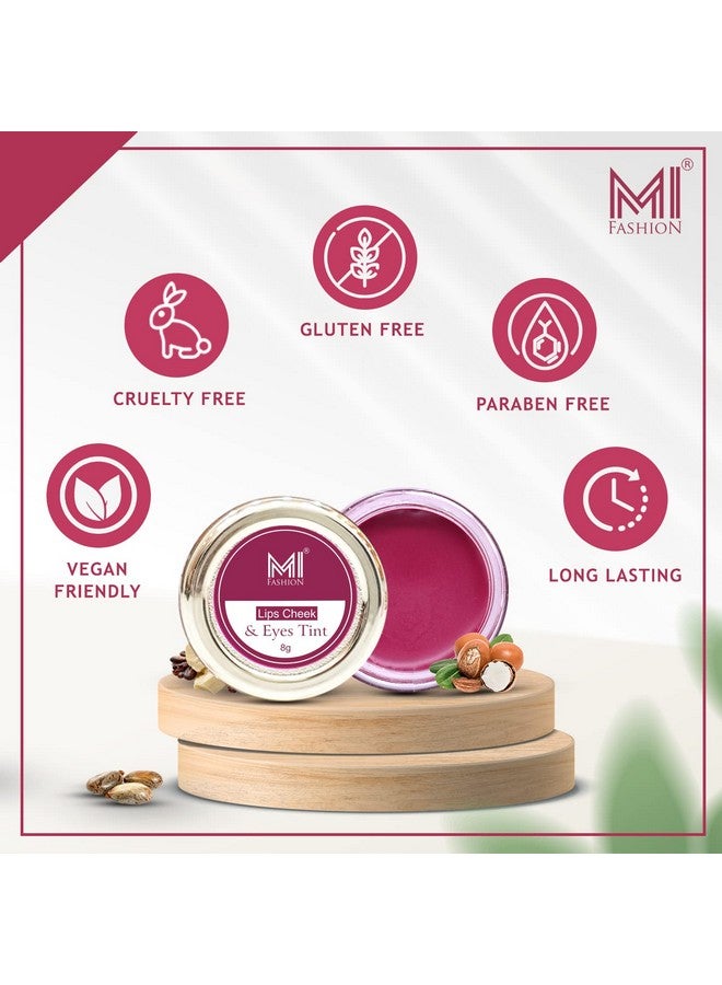 MI FASHION Natural Lip Tint For Women Paraben And Chemical Free Vegan Friendly Cheek And Eyes Tint Soften Matte Beetroot - Image 3
