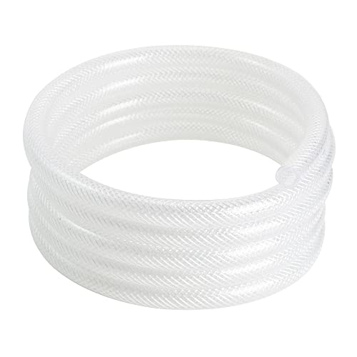 Geowaky 1’’ ID × 1-19/64" OD - 25 ft Clear Braided Hose Plastic Vinyl Tubing, High Pressure Flexible Reinforced PVC Tube for Transfer Water Air Oil, BPA Free & Non-Toxic - Image 1