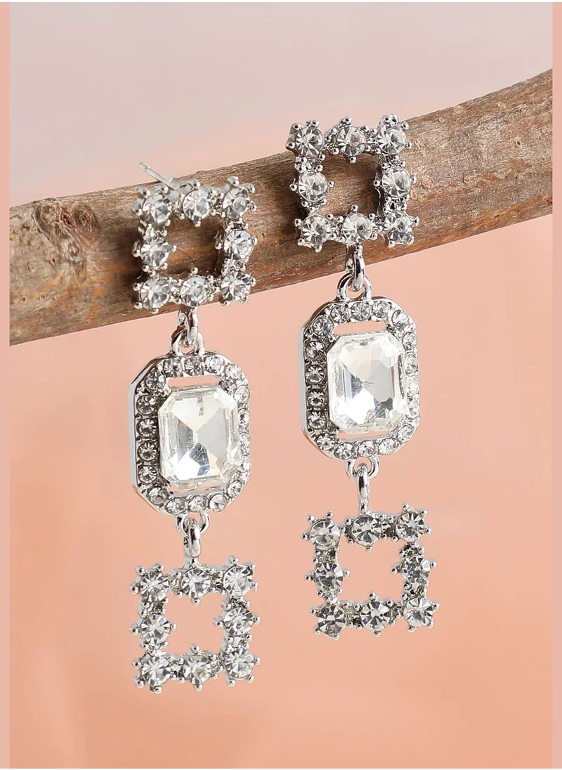SOHI Gold Plated Party Designer Stone Drop Earring For Women