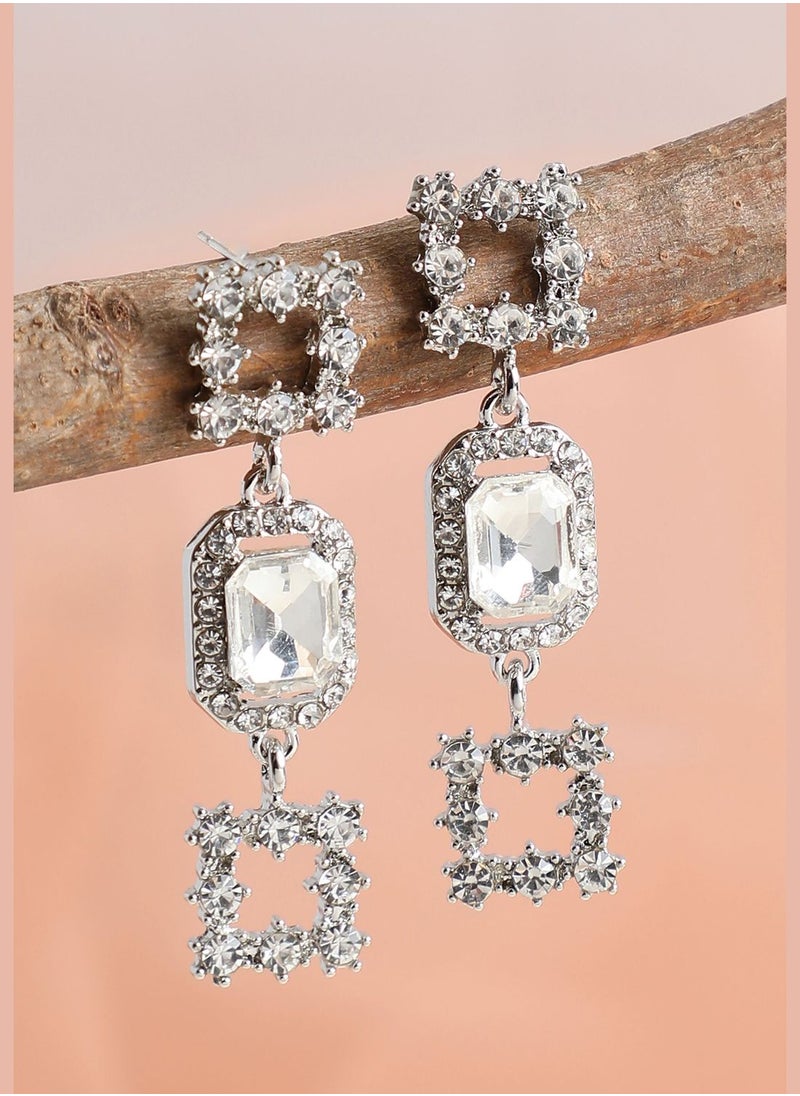SOHI Gold Plated Party Designer Stone Drop Earring For Women  - Image 2