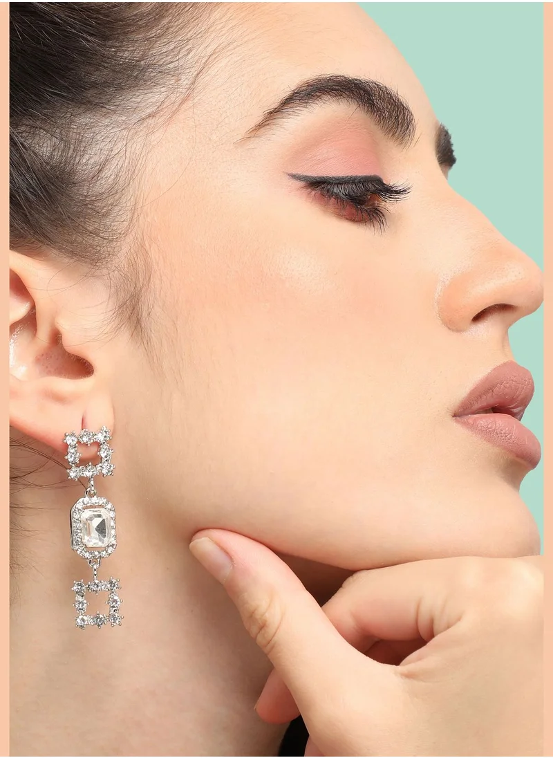 SOHI Gold Plated Party Designer Stone Drop Earring For Women