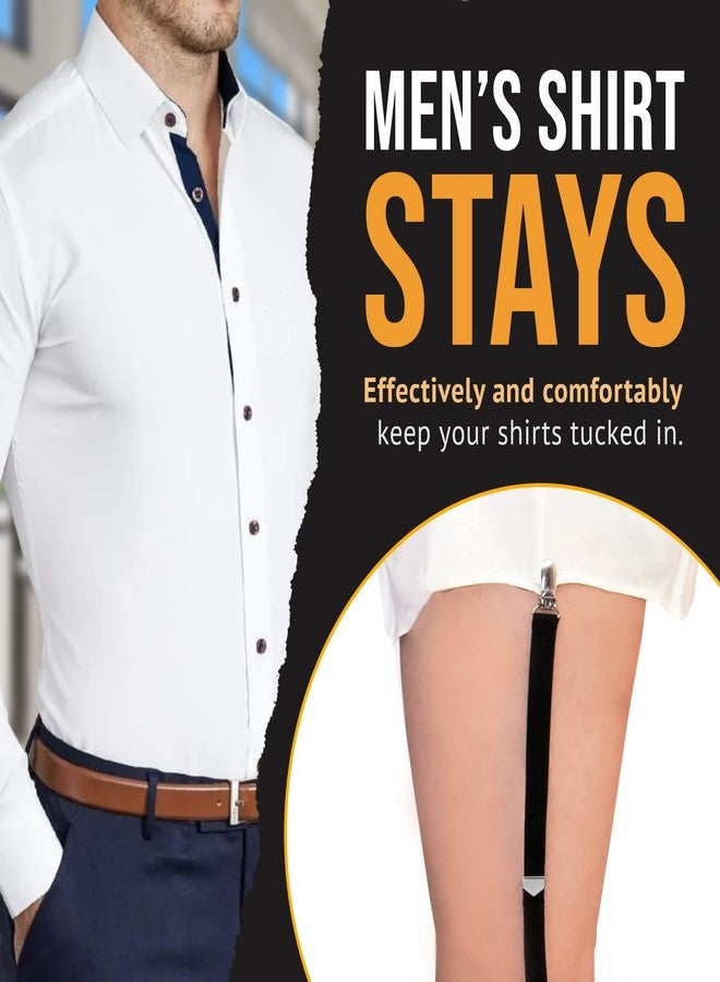HOLD'EM Hold’Em Elastic Shirt Stays for Men, Shirt Stay for a Polished Look, Adjustable Shirt Stays, Durable Shirt Tucker for Men, Suit Accessories Must Have, Available in 3 Styles, Black - Image 2