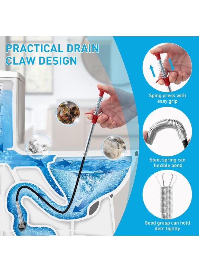 Drain Clog Remover Tool Kit with Flexible Grabber Claw, Drain Snake, and Cleaning Brushes for Kitchen, Bathroom, Toilet, Shower - Image 3