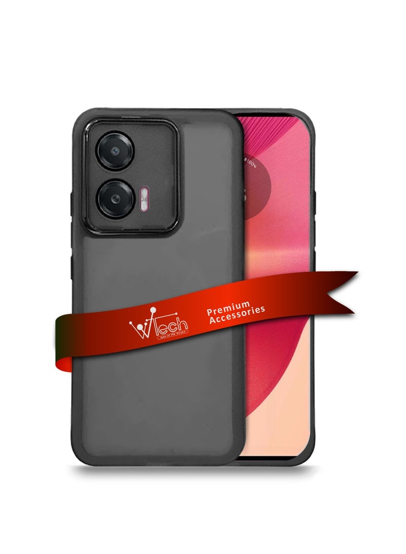 Wtech Motorola Edge 50 Fusion / Motorola S50 Neo / Motorola Moto G85 5G 2024 Soft Transparent TPU Silicone Ultra Thin Phone Stylish Electroplated Camera Border Back Case Cover - Black - Image 1