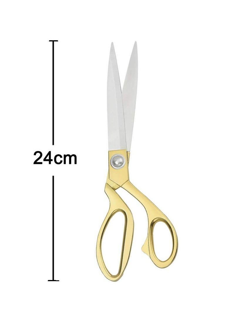 Cool Baby - Stainless Steel Sharp Tailor Scissors for Clothing Dressmaking Shears Fabric Craft Cutting Adjustable Kitchen Scissors Gold - Image 1