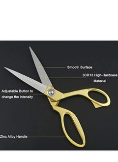 Cool Baby Stainless Steel Sharp Tailor Scissors for Clothing Dressmaking Shears Fabric Craft Cutting Adjustable Kitchen Scissors Gold  - Image 3