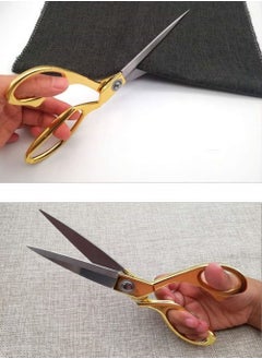 Cool Baby Stainless Steel Sharp Tailor Scissors for Clothing Dressmaking Shears Fabric Craft Cutting Adjustable Kitchen Scissors Gold  - Image 4